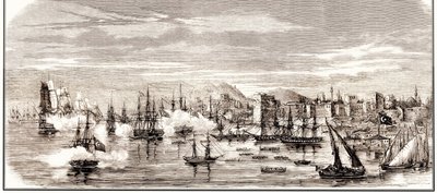 A Batalha de Sinop em 30 de novembro de 1853, meados do século XIX. de Unbekannt