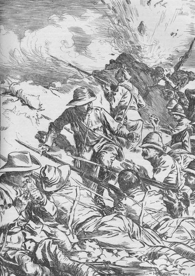 A Batalha de Spion Kop, Guerra dos Bôeres, África do Sul, 1900 1906 de Unbekannt
