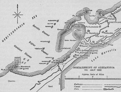 O bombardeio de Alexandria: Sketch Map, 1902 de Unbekannt
