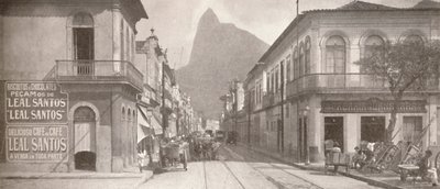 O final de Botafogo na elegante Rua São Clemente. Corcovado à distância, 1914 de Unbekannt