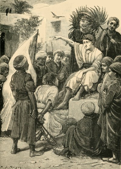 O Menino Cyrus Jogando o Rei, 1890. de Unbekannt