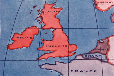 Ilhas Britânicas e Europa do Norte ao meio-dia na primavera ou no outono de 1935 de Unbekannt