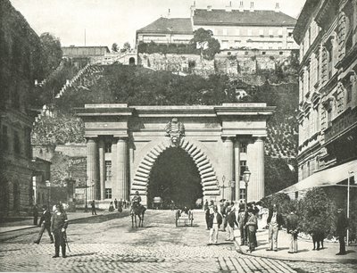 Buda Castle Tunnel, Budapeste, Áustria-Hungria, 1895. de Unbekannt