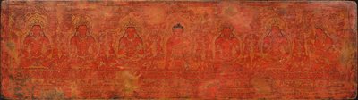 O Buda Shakyamuni, Cinco Budas do Passado e Maitreya, ca. Século 15. de Unbekannt