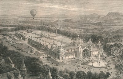 O edifício para a Exposição Industrial Internacional em Edimburgo, 1886. de Unbekannt