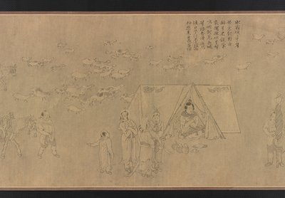 O cativeiro de Cai Wenji, dinastia Ming, séculos XIV-XV. de Unbekannt