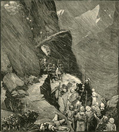 Os cartagineses que cruzam os Alpes, 1890. de Unbekannt