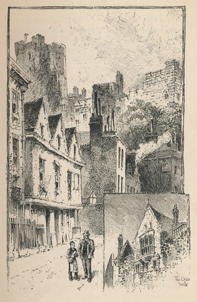 O castelo da rua Tamisa. Um pouco das paredes exteriores, 1895 de Unbekannt