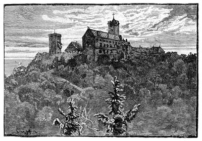 O Castelo de Wartburg, 1900 de Unbekannt