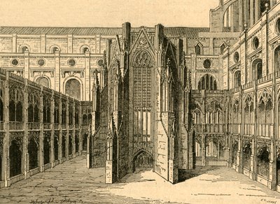 A Casa Capitular da Velha St. Pauls, de uma vista de Hollar, 1897. de Unbekannt