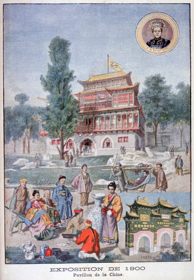 O pavilhão chinês na Exposição Universal de 1900, Paris, 1900 de Unbekannt