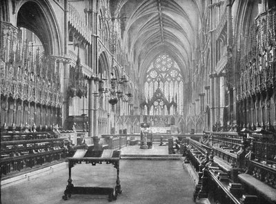 O coro, Catedral de Lincoln, 1902 de Unbekannt