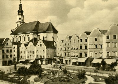 A Igreja de St George, Schärding am Inn, Alta Áustria, c1935. de Unbekannt