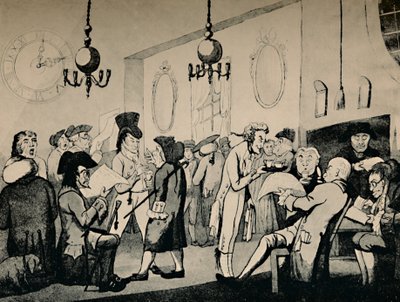 A sala de café em Lloyds, 1798, 1928 de Unbekannt