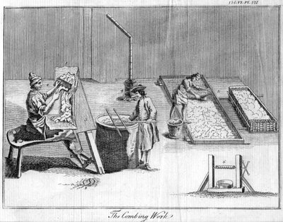 O trabalho de pentear, c1750 de Unbekannt
