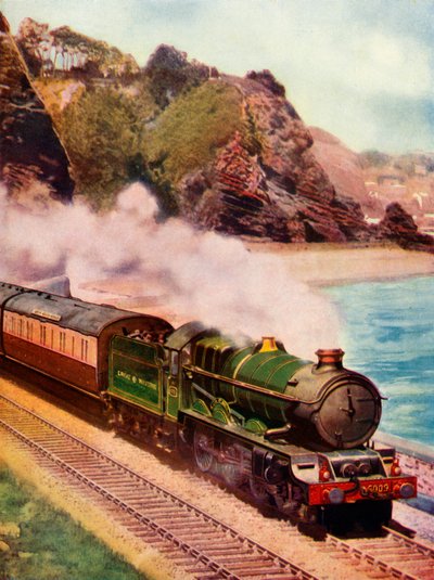 O Cornish Riviera Express desenhado por uma locomotiva da classe King, 1935-36. de Unbekannt