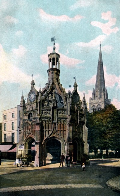 A cruz e a catedral, Chichester, Sussex Ocidental, início do século XX de Unbekannt