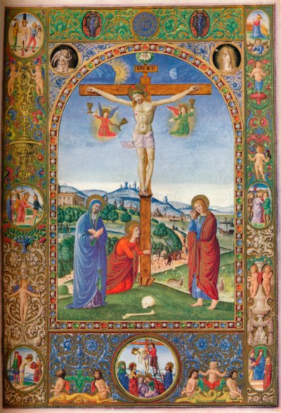 A crucificação: com a Virgem Maria Madalena e São João, c1500, 1937 de Unbekannt