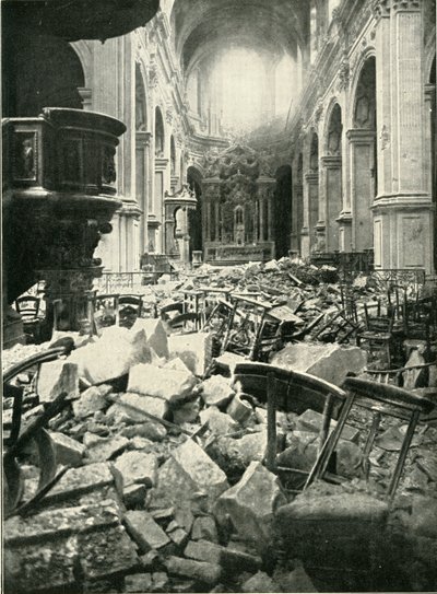 Os danos causados à Catedral de Cambrai, 1919. de Unbekannt