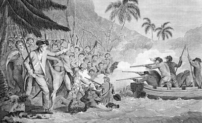 A morte do capitão James Cook em 14 de fevereiro de 1779, 1784 de Unbekannt