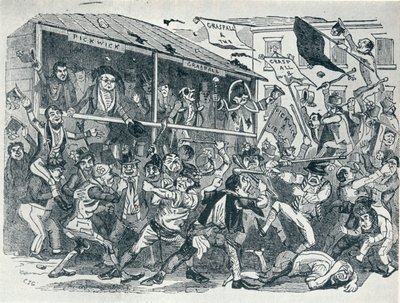 A eleição em Eatanswill, c1836, 1925 de Unbekannt