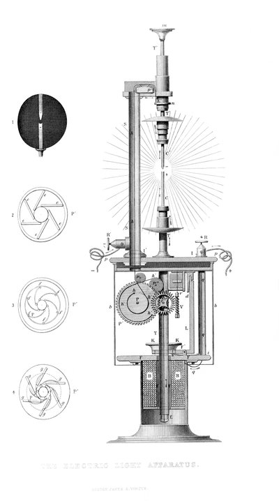 O aparelho de luz elétrica, 1866 de Unbekannt