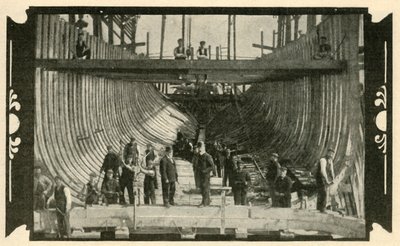 O navio inglês, Discovery, On The Stocks, 1901. de Unbekannt