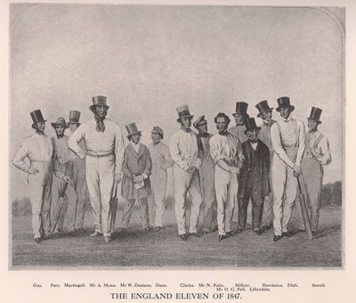O críquete inglês onze de 1846 1912 de Unbekannt