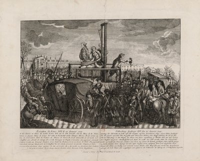 A Execução de Luís XVI na Praça da Revolução em 21 de Janeiro de 1793, c. 1793. de Unbekannt
