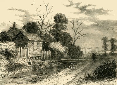 O rio Fleet, perto de St. Pancras, 1825, c1876. de Unbekannt