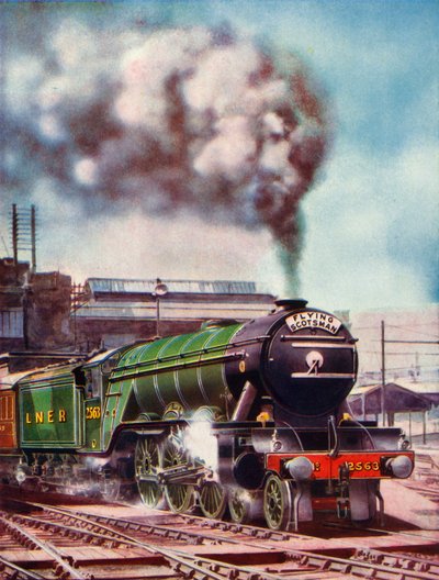 O escocês voador que sai da estação Kings Cross, transportado pelo nº 2563, 1935-36. de Unbekannt