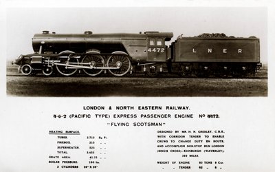 A locomotiva a vapor Flying Scotsman, século 20 de Unbekannt