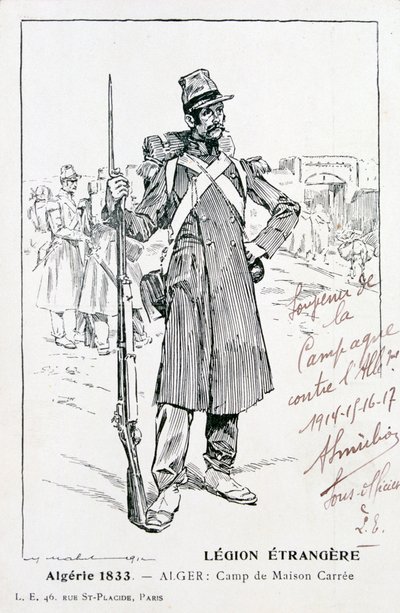 A Legião Estrangeira Francesa, Maison Carrée, Argélia, 1833, século 20 de Unbekannt