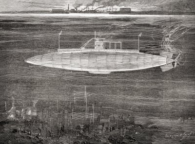 O submarino da marinha francesa Gustave Zédé, que foi lançado em 1900. de Unbekannt