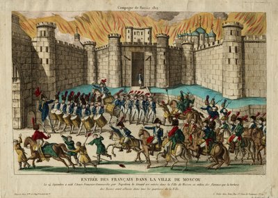 A entrada francesa em Moscou, 1812 de Unbekannt