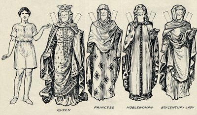 A Galeria de Trajes Britânicos: Como as Pessoas Se Vestiram no Anglo-Saxon Times, c1934 de Unbekannt