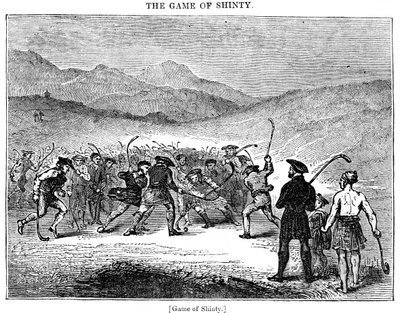 O jogo do Shinty, do século XVIII ou XIX de Unbekannt