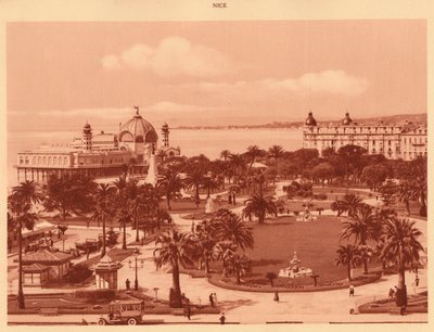 Os jardins vistos do cassino, Nice, 1930. de Unbekannt