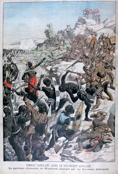 A guarnição alemã de Windhoek, sitiada pelo Herero, sudoeste da África, 1904 de Unbekannt