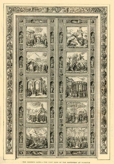 Os Portões Ghiberti - A Porta Leste do Batistério em Florença, 1882. de Unbekannt