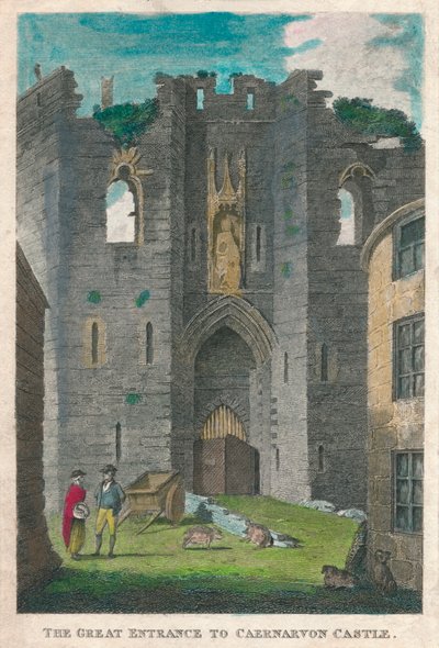 A Grande Entrada do Castelo de Caernarvon, 1808. de Unbekannt