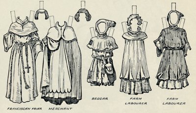 A Grande Galeria de Trajes Britânicos: Vestidos Variados Usados em Norman Times, c1934 de Unbekannt