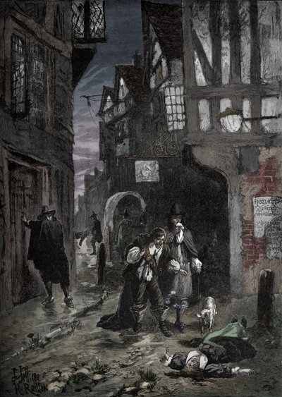 A Grande Praga: cenas nas ruas de Londres, 1665-1666 1905 de Unbekannt