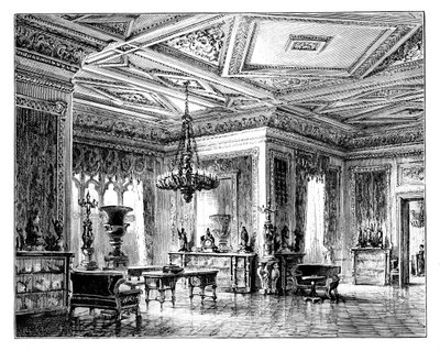 A sala de estar verde, Castelo de Windsor, c1888 de Unbekannt