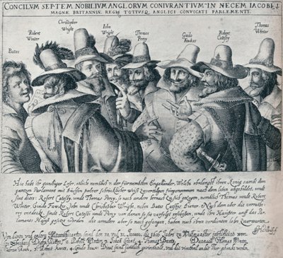 Os Conspiradores da Trama da Pólvora e seus Servos Bates, 1605, 1901 de Unbekannt