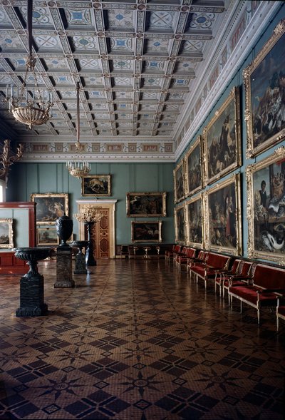 O Salão das Pinturas Flamengas no Hermitage, século XX de Unbekannt
