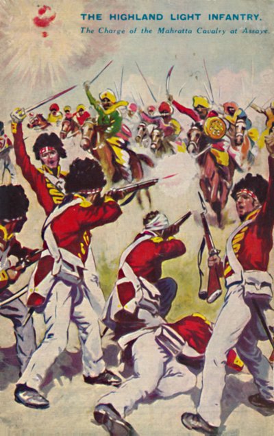 A infantaria leve das montanhas. A Carga da Cavalaria Mahratta em Assaye, 1803, 1939 de Unbekannt