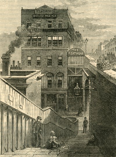 As casas em Waterloo Bridge Road, c1878. de Unbekannt