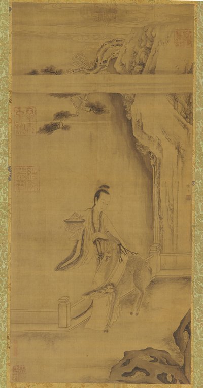 O Imortal Ma Gu com um veado, dinastia Qing, século XVIII. de Unbekannt