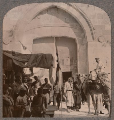 O portão de Jaffa foi fechado, mostrando Needles Eye, Jerusalém, c1900 de Unbekannt